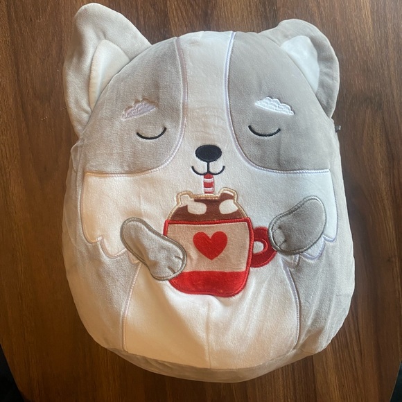 Squishmallow Casmir 12” Husky Terrier Dog w/ Valentines Mug - Picture 1 of 3